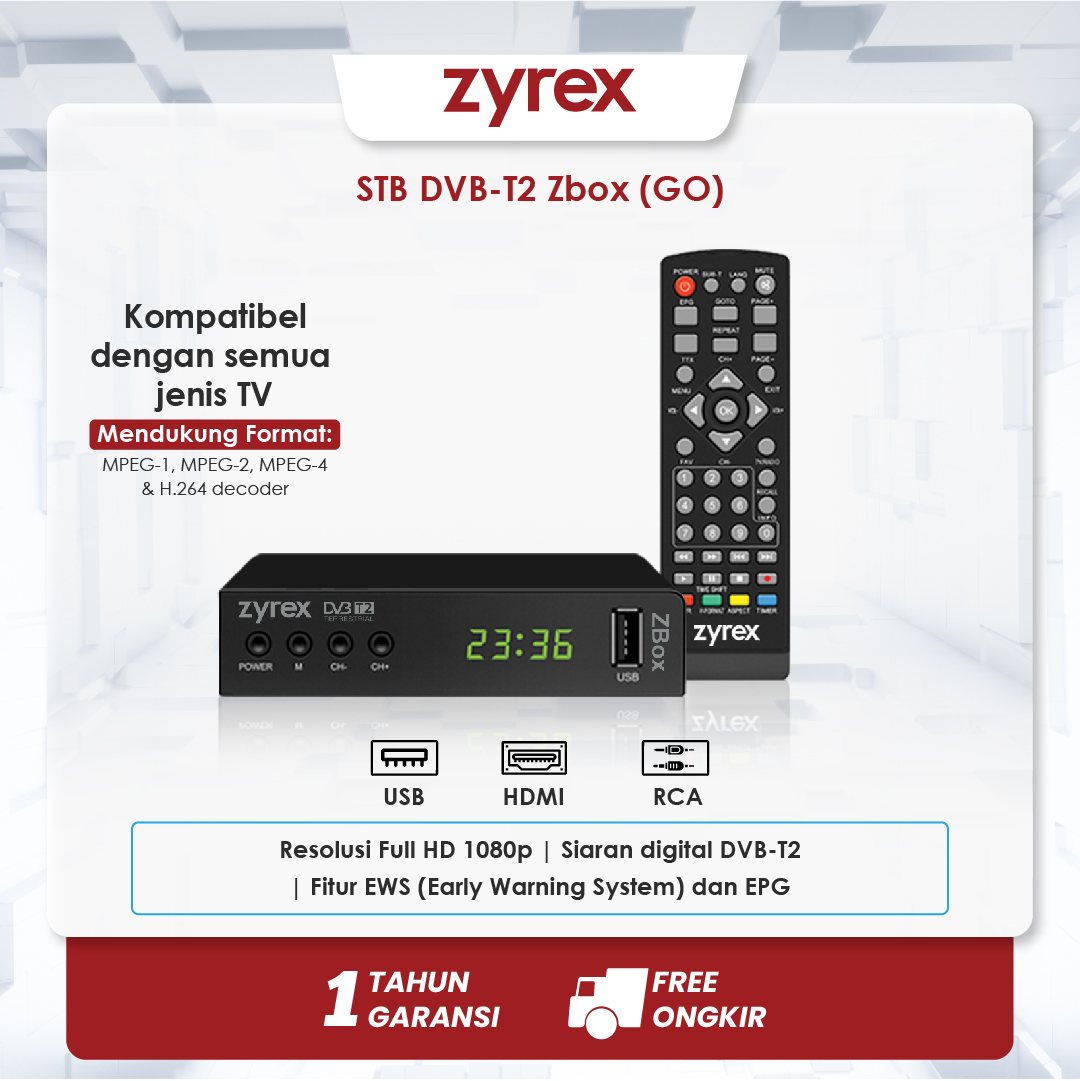 Zyrex STB (DVB-T2) ZBox Go